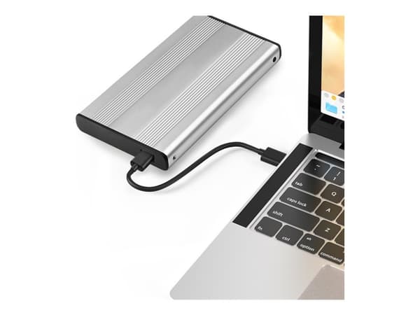 Qoltec - Förvaringslåda - 2.5" - SATA 6Gb/s - USB 3.0 - silver