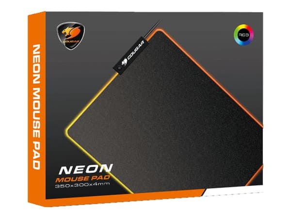 COUGAR Gaming NEON, Svart, Monokromatiskt, Tyg, Gummi, Olika, Halksäkert underlag, Spelmusmatta