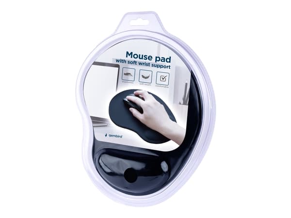Gembird MP-ERGO-01 - Musmatta med handledsstöd - svart