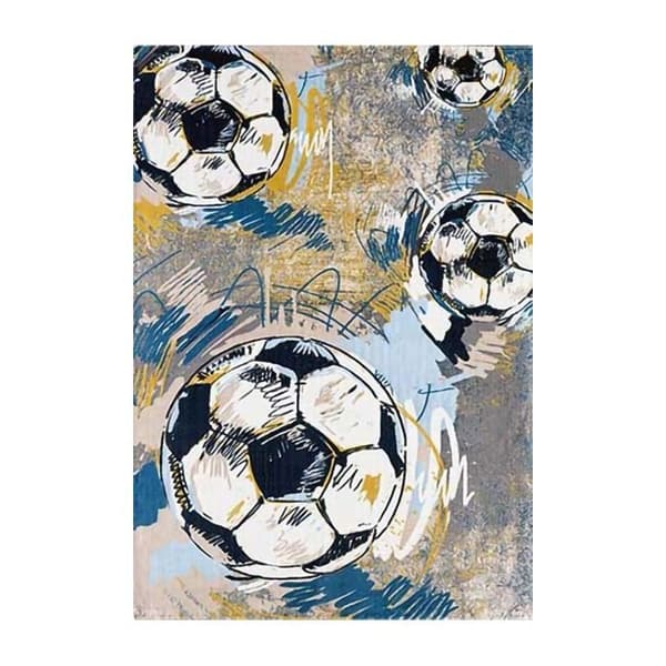 Matta - Fotboll - 80x150 - 100% polyester - Halkfri - Grafiska mönster