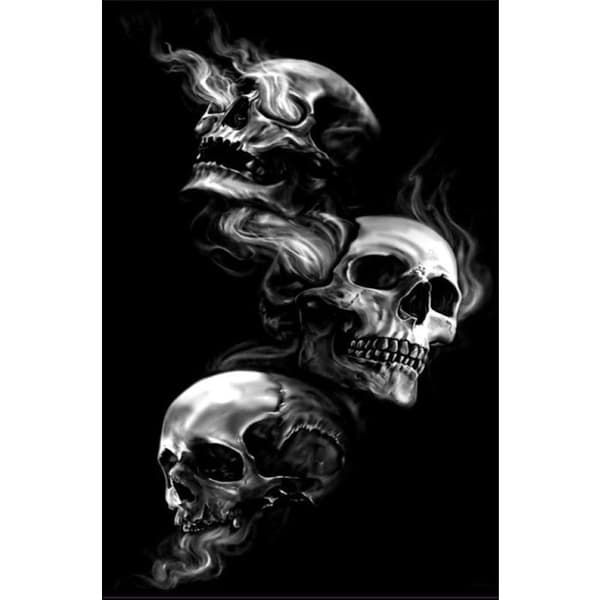 Matta - KOLLEKTION DOT - SKULL - Svart - 120x180 cm - Tjocklek 6mm - 720g/m²