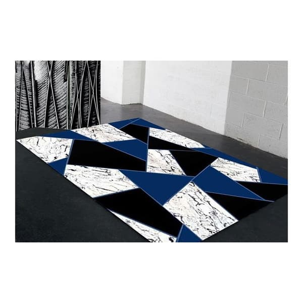 Matta - KOLLEKTION DOT - DJAM - Svart/Blå - 120x180 cm - 6mm tjock - 720g/m²