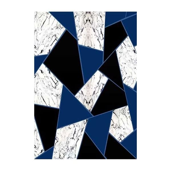 Matta - KOLLEKTION DOT - DJAM - Svart/Blå - 120x180 cm - 6mm tjock - 720g/m²