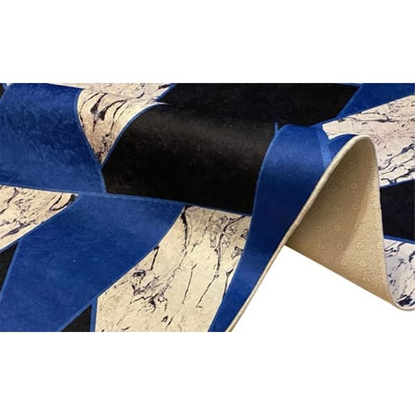 Matta - KOLLEKTION DOT - DJAM - Svart/Blå - 120x180 cm - 6mm tjock - 720g/m²