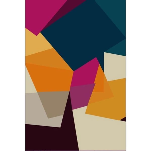 Matta - ORIGAMI - Multifärgad - Tvättbar - Halkfri - 80x150 cm