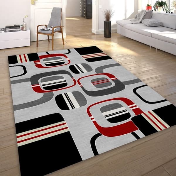 Matta - GULLI - Röd - 80x150 cm - Tjocklek 6mm - Bakside av latex - Polyester