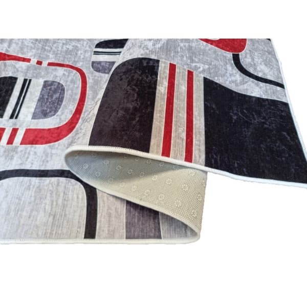 Matta - GULLI - Röd - 80x150 cm - Tjocklek 6mm - Bakside av latex - Polyester