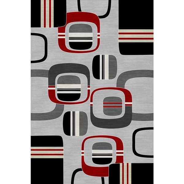 Matta - GULLI - Röd - 80x150 cm - Tjocklek 6mm - Bakside av latex - Polyester