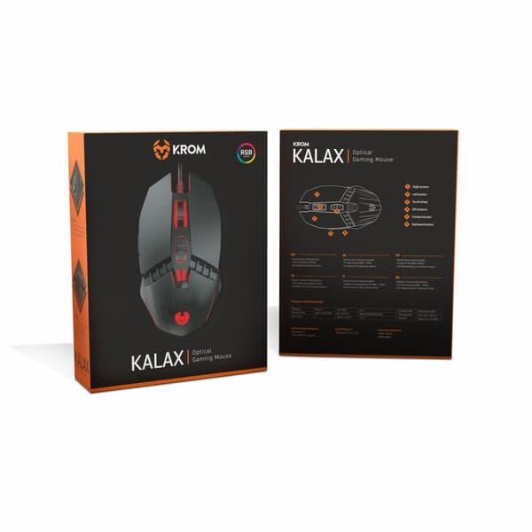 Gaming-mus Krom Kalax Sort 3200 DPI