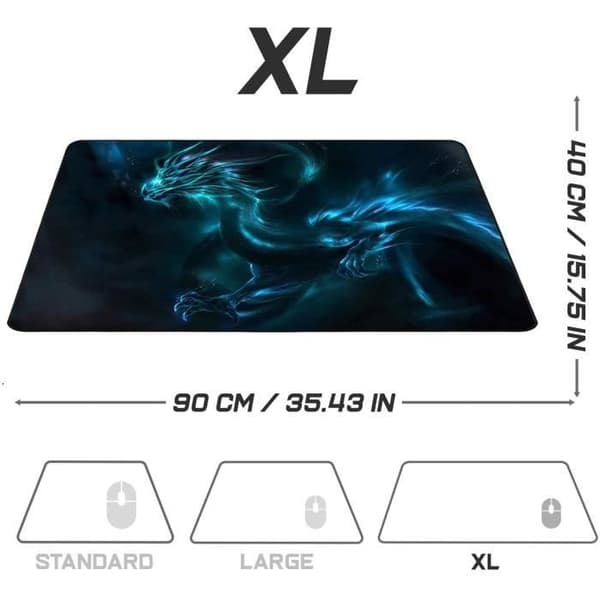 Gaming Mouse Pad - YIKXIULF - 900 x 400 mm - Halkfri - Ultra Smooth - Tvättbar