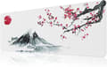 Miniatyrbild 1 av 6: Japanese Cherry Blossom musmatta 800x300x3MM stor och förlängd musmatta, sydda kanter musmatta, halkfri
