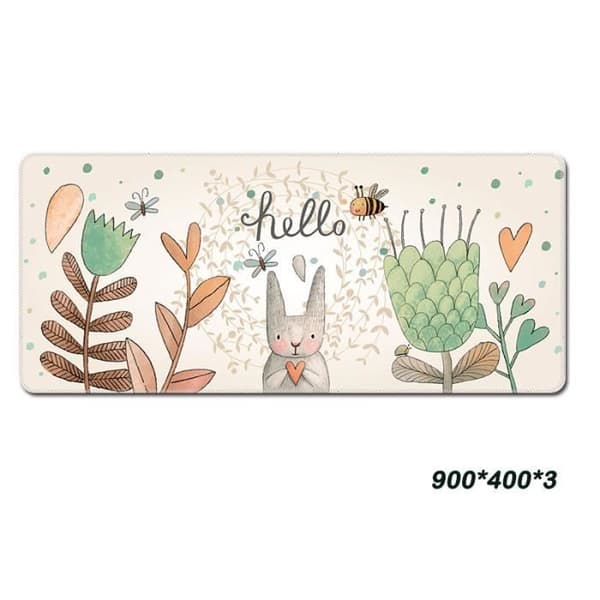 XXL Gaming Mouse Pad - kanin - 900x400mm - Halkfritt - Stort format - Fleranvändning