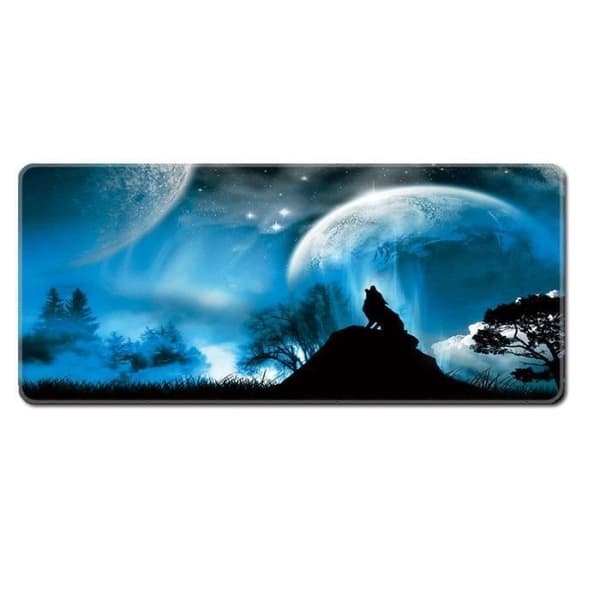 Gamingmusmatta XXL - varg - 900x400mm - Antislip - Gummi - Tvättbar