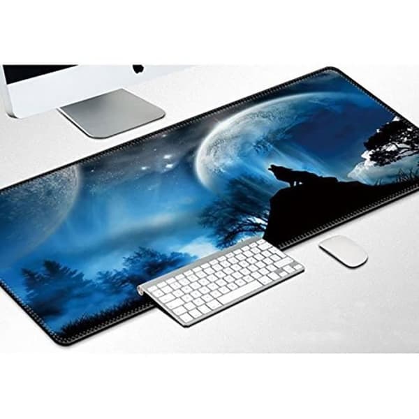 Gamingmusmatta XXL - varg - 900x400mm - Antislip - Gummi - Tvättbar