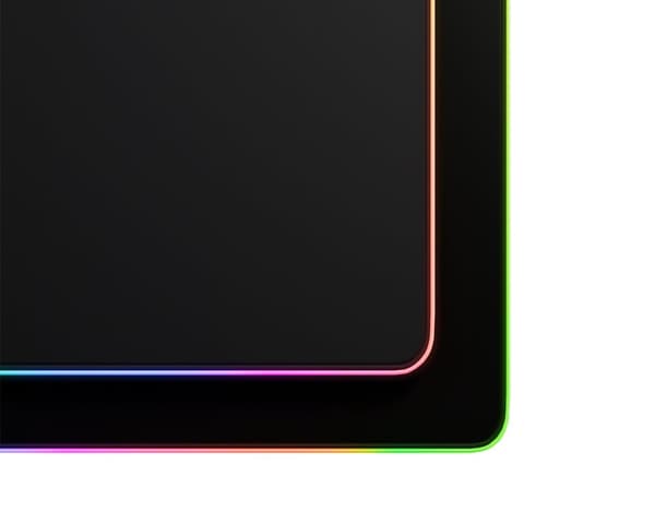 RGB Musemåtte XXL med USB-Hub - Sort