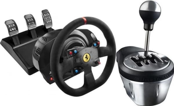Thrustmaster Ferrari T300 Alcantara-Edition ratt (4160652) + TH8A spak (4060059)