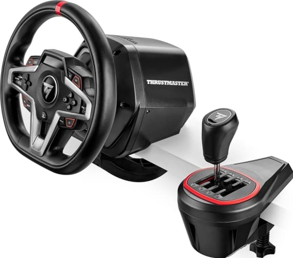 Thrustmaster T128 PS5/PS4/PC ohjauspyörä (4160781) + TH8S-vipu (4060256)