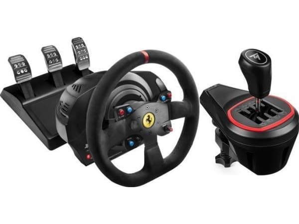 Thrustmaster Ferrari T300 Alcantara-Edition ratt (4160652) + TH8S spak (4060256)