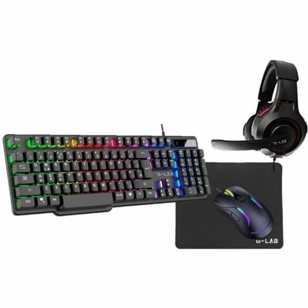 Gaming-pack The G-Lab COMBO-SULFUR/FR Svart