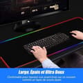 Miniatyrbild 3 av 4: XXL upplyst Gamer-musmatta, Gaming-musmatta med RGB LED-bakgrundsbelysning, 78,5 x 30,5 x 0,4 cm