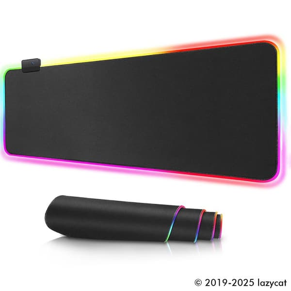 Gamer Mouse Pad - LED - 800x300 mm - Halkfritt - 10 ljuslägen - Naturgummi