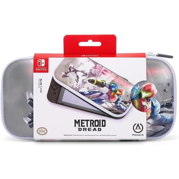 Väska - Nintendo - Metroid Dread - Robust skal - Filtfoder - Förvaring för 10 kort