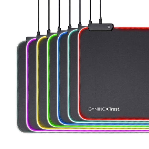 XXL Trust GXT 764 Glide-Flex spelmusmatta med RGB-bakgrundsbelysning