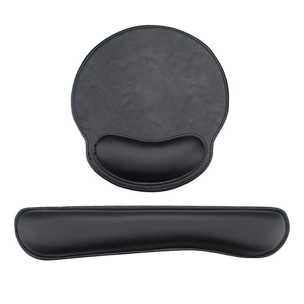 INF Ergonominen rannetuki ja hiirimattosarja Musta