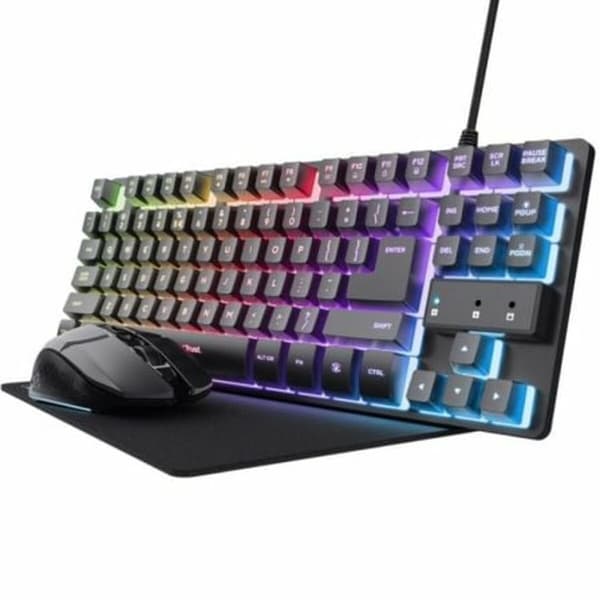 Tastatur med Gamingmus Trust 25227 Spansk Qwerty