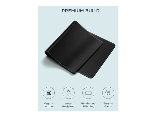 SATECHI Vegaaninahkainen Premium-pöytämatto (musta)