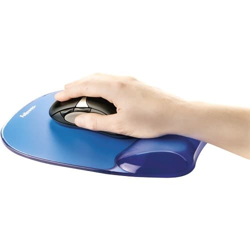 Fellowes Musmatta Handledsstöd - Crystals Gel Musmatta med halkfri gummibas - Ergonomisk musmatta för dator, bärbar dator, hemmakontor - Kompatibel me