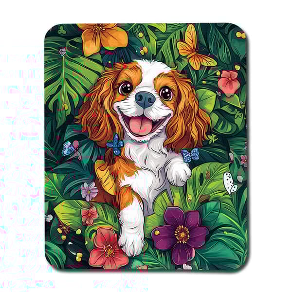 Lasten söpö sarjakuva Cavalier King Charles Spaniel Koira Hiirimatto