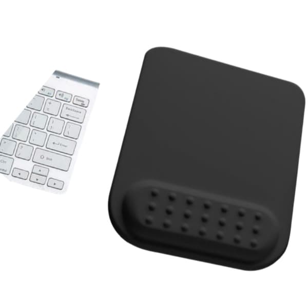 INF Ergonomisk PU-læder musematte med håndledsstøtte Sort