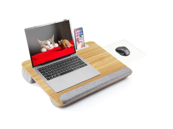 Techly ICA-TBL 102, Ställ till bärbara datorer, Grå, Trä, MDF, 410 mm, 335 mm, 70 mm Grå, Trä