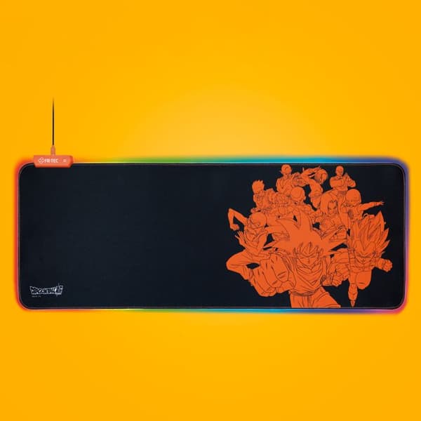 XL spelmusmatta - FRTEC Dragon Ball Super - Svart och Orange, med RGB