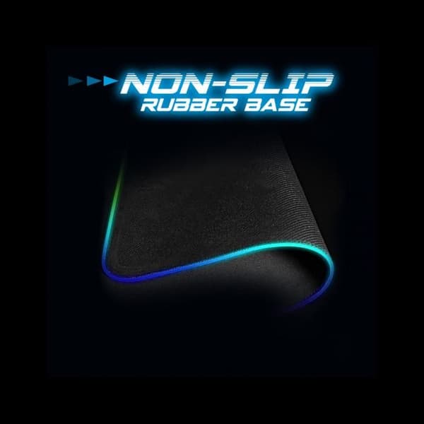 Stor XXXL RGB Gamer-musmatta (900x400 mm) + 4 USB-portar, 12 bakgrundsbelysningslägen, halkfri bas, spelmusmatta