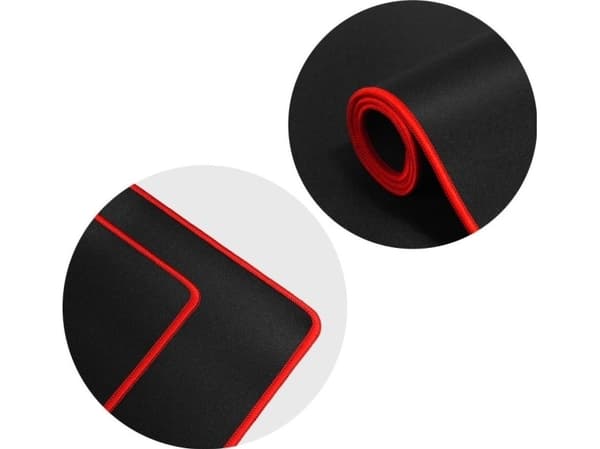 Techonic näppäimistö- ja hiirimatto pelaajille 900x400x3mm / musta / punainen reunusosa