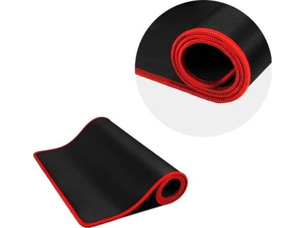 Techonic näppäimistö- ja hiirimatto pelaajille 900x400x3mm / musta / punainen reunusosa