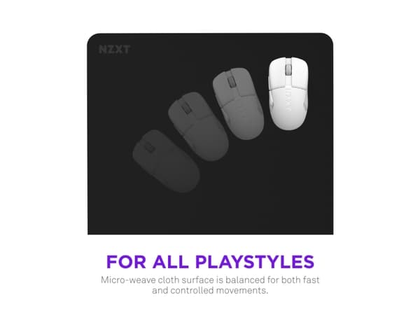 NZXT MM-LRGSP-BK, Black, Monochromatic, Cloth, Rubber, Non-slip base, Gaming mouse pad