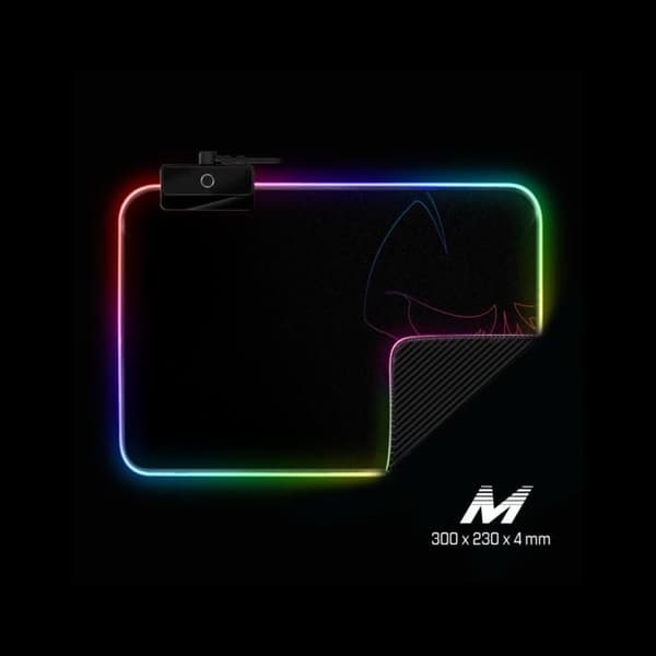 SPIRIT OF GAMER - Medium RGB-musmatta - Ljus LED-bakgrundsbelysning 10 lägen + RGB-färger - Komfortstruktur - Halkfri