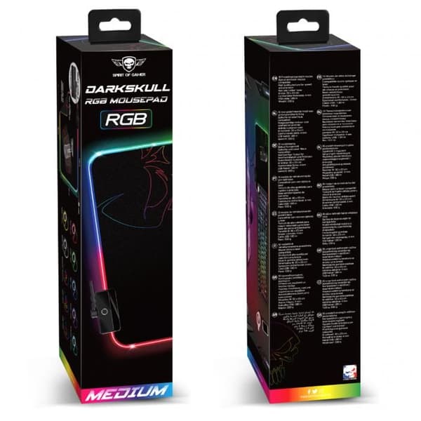 RGB Musmatta - SPIRIT OF GAMER - Medium - LED-bakgrundsbelysning - Halkfri - 10 Lägen