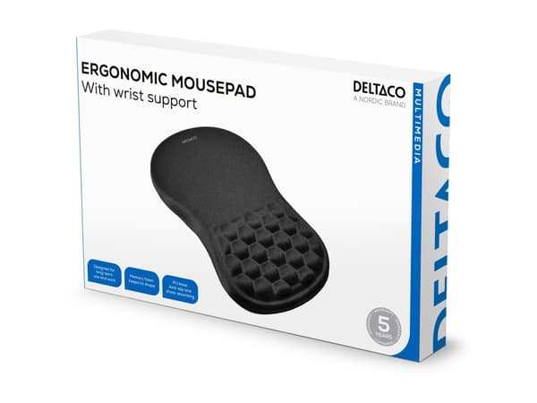 DELTACO MA-0100 - Hiirimatto - ergonominen - musta
