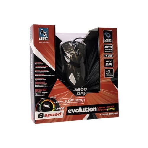 A4Tech EVO XGame Laser Oscar X747 Brown Fire - mus - USB