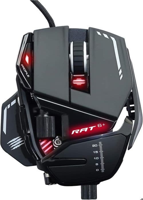 Trådbunden Spelmus - Mad Catz - Rat 8+ - 11 Programmerbara Knappar - Sensor 16000 DPI - RGB