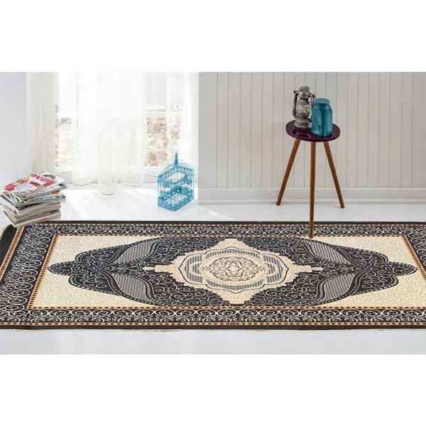 Svart OTTOMAN matta, Storlek: 120x180