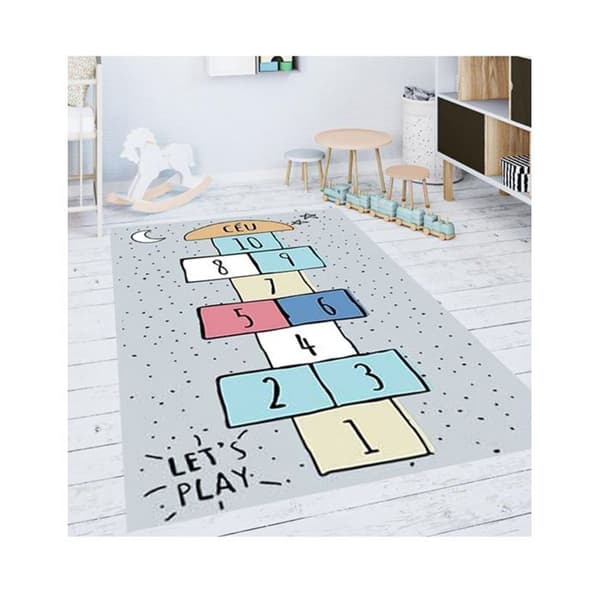 Matta - MARELLE - Grå - 120x160 cm - Halkskydd - Maskintvättbar - 6 mm tjocklek