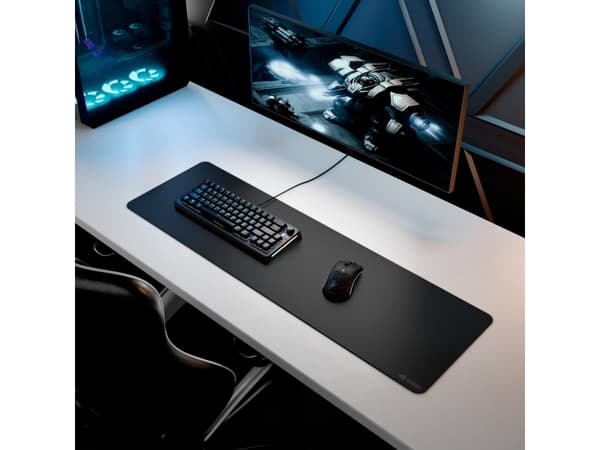 Glorious Gaming GLO-MP2-CLTH-EGL-LE-BLK, Svart, Monokromatiskt, Tyg, Gummi, Halksäkert underlag, Spelmusmatta