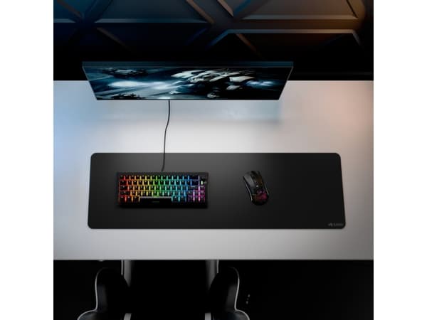 Glorious Gaming GLO-MP2-CLTH-EGL-LE-BLK, Svart, Monokromatiskt, Tyg, Gummi, Halksäkert underlag, Spelmusmatta