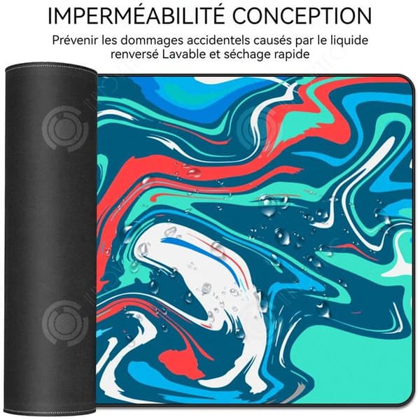 INN Musmatta 80x30x0,3cm Stor spelmusmatta med vattentät halkfri gummiyta för Home Art Blå