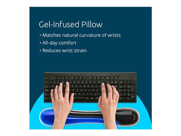 Kensington Duo Gel - Håndleddsstøtte for tastatur - smal - blå